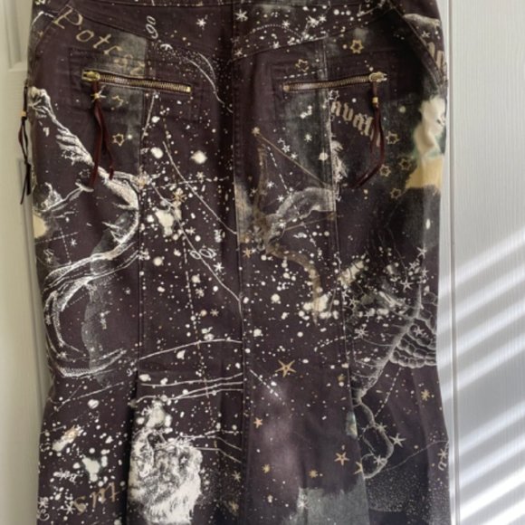 Roberto Cavalli Black Starry Print Skirt - Picture 5 of 9